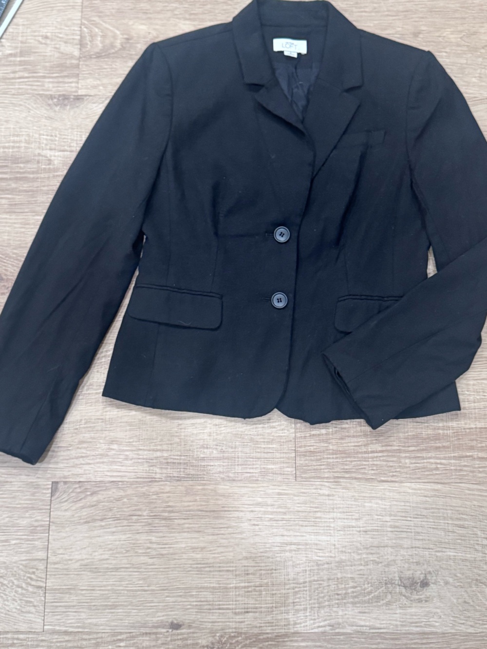 LOFT Ann Taylor Black Tailored Blazer Jacket Size 6 Button Front